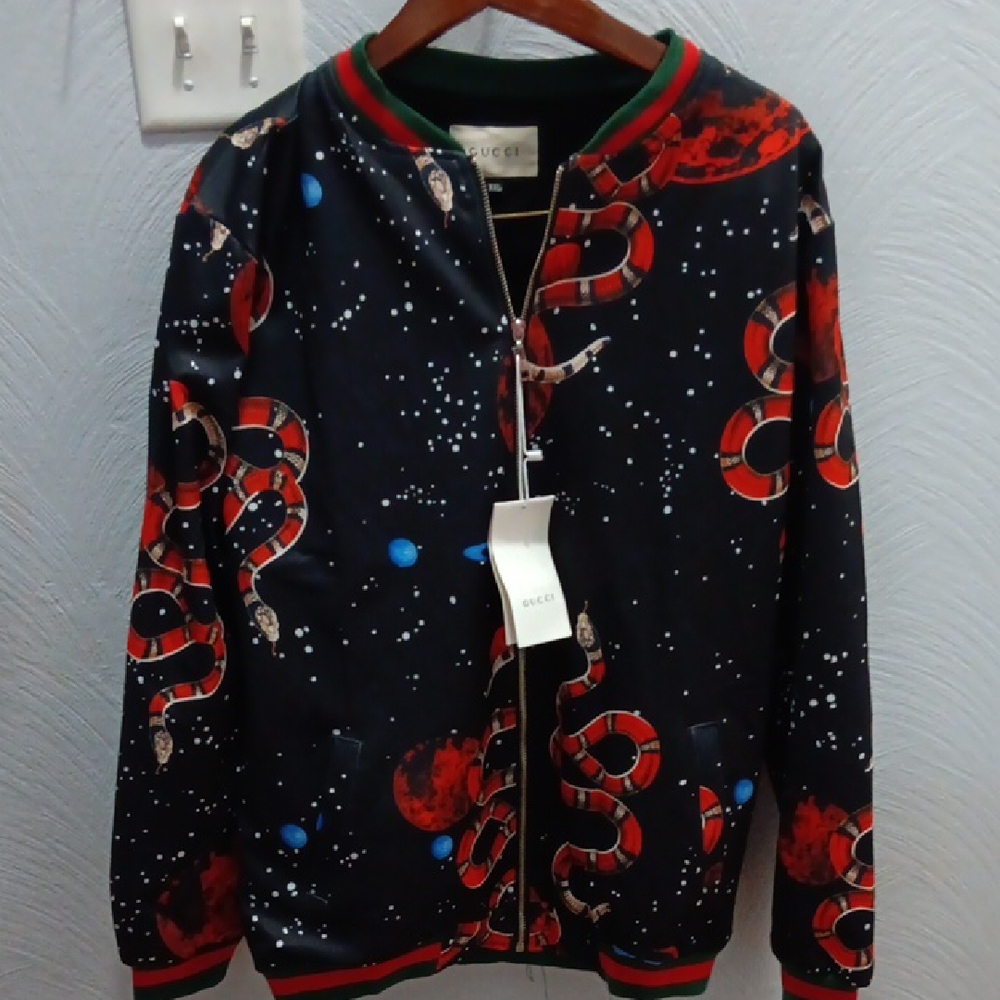 Gucci Black and Red Cosmic Snake Jacket